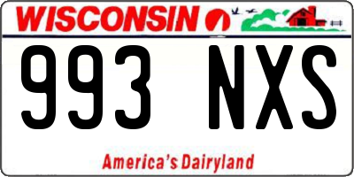 WI license plate 993NXS