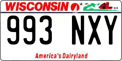 WI license plate 993NXY