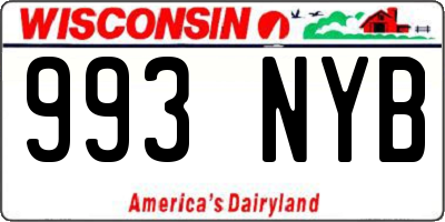 WI license plate 993NYB