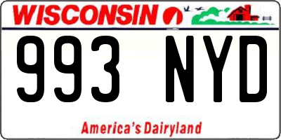 WI license plate 993NYD