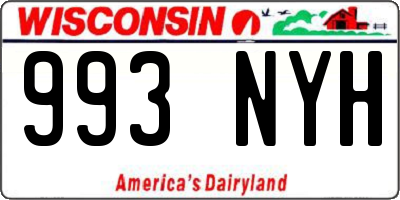WI license plate 993NYH