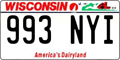 WI license plate 993NYI