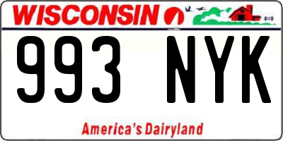WI license plate 993NYK