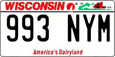 WI license plate 993NYM