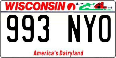 WI license plate 993NYO