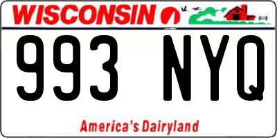 WI license plate 993NYQ