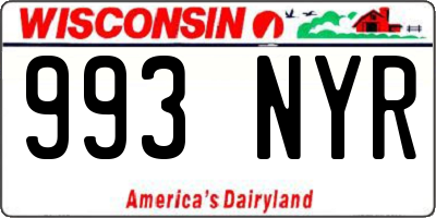 WI license plate 993NYR