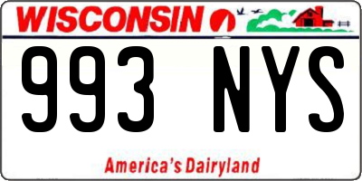 WI license plate 993NYS