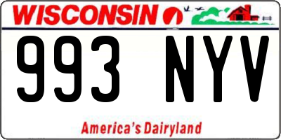 WI license plate 993NYV