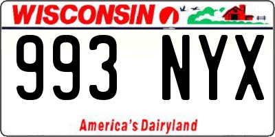 WI license plate 993NYX