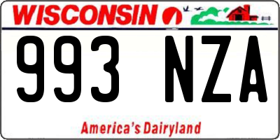 WI license plate 993NZA