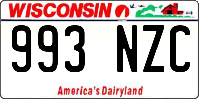 WI license plate 993NZC
