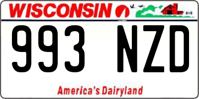 WI license plate 993NZD