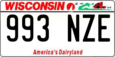WI license plate 993NZE