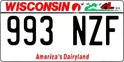 WI license plate 993NZF