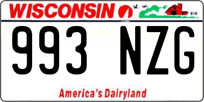 WI license plate 993NZG