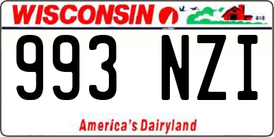 WI license plate 993NZI
