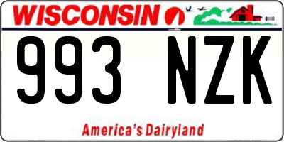 WI license plate 993NZK