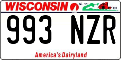 WI license plate 993NZR