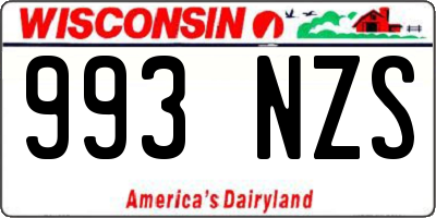 WI license plate 993NZS