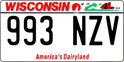 WI license plate 993NZV