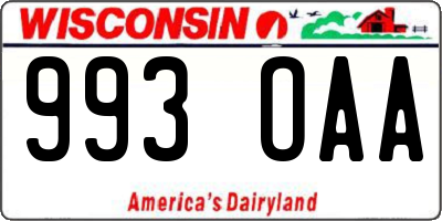 WI license plate 993OAA