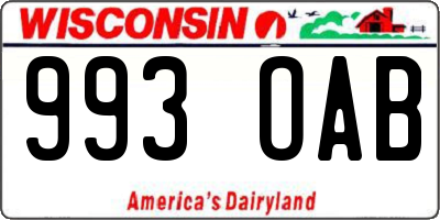 WI license plate 993OAB