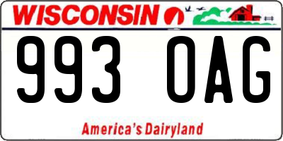 WI license plate 993OAG