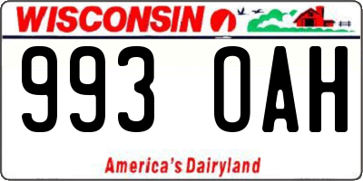 WI license plate 993OAH