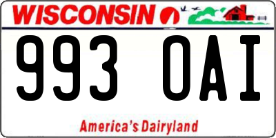 WI license plate 993OAI