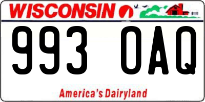 WI license plate 993OAQ