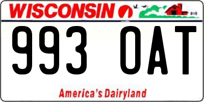 WI license plate 993OAT