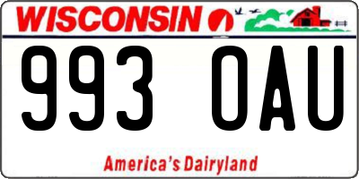 WI license plate 993OAU
