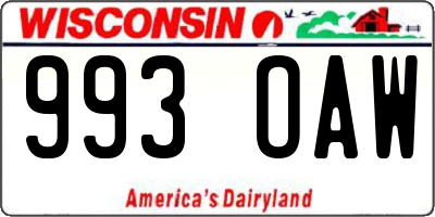 WI license plate 993OAW