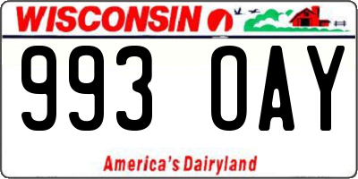 WI license plate 993OAY