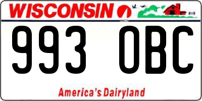 WI license plate 993OBC