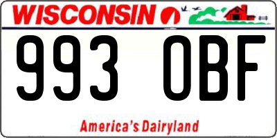 WI license plate 993OBF