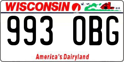 WI license plate 993OBG
