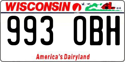 WI license plate 993OBH