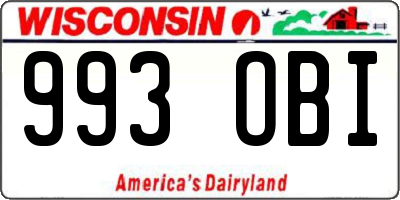 WI license plate 993OBI