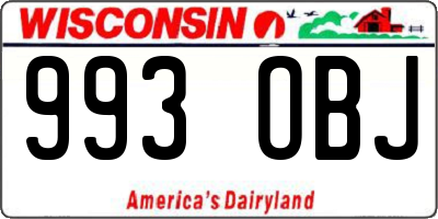 WI license plate 993OBJ