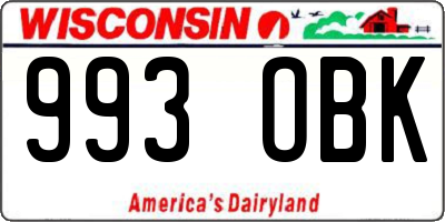 WI license plate 993OBK
