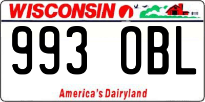 WI license plate 993OBL