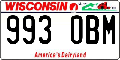 WI license plate 993OBM