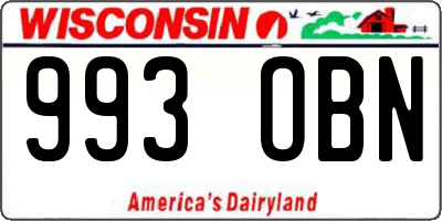 WI license plate 993OBN