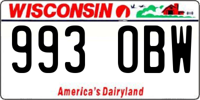 WI license plate 993OBW