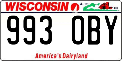 WI license plate 993OBY