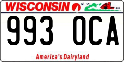 WI license plate 993OCA