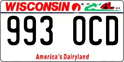 WI license plate 993OCD