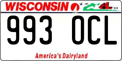 WI license plate 993OCL